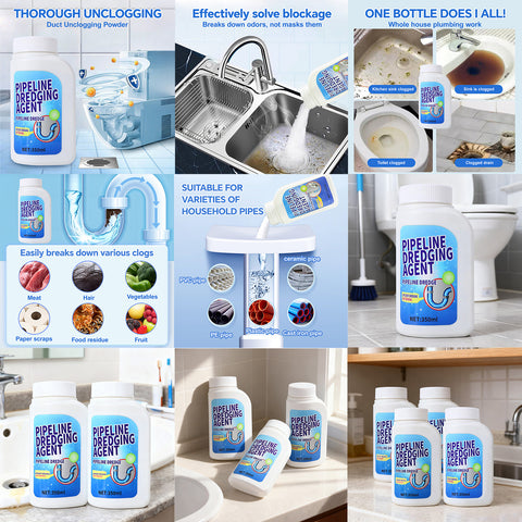 1PCS Pipeline Dredging Agent, 350ml Drain Cleaner,Drain Clog Remover Agent,Powerful Pipe Dredging Agent,Powerful Sink and Drain Cleaner Powder for Kitchen Toilet Quick Cleaning Tool
