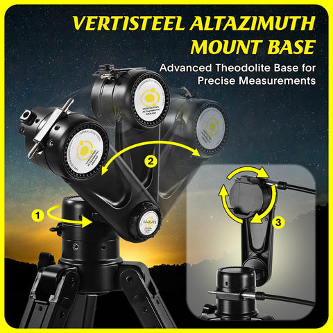 Telescope 90mm Aperture 900mm - High Precision Adjustment Vertisteel Mount Base, Magnification 45-450x, Wireless Remote, Phone Adapter - Ideal for Astronomy Enthusiasts and Beginners (Black)