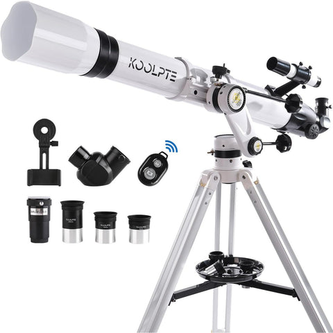 Telescope 90mm Aperture 900mm - High Precision Adjustment Vertisteel Mount Base, Magnification 45-450x, Wireless Remote, Phone Adapter - Ideal for Astronomy Enthusiasts and Beginners (Black)