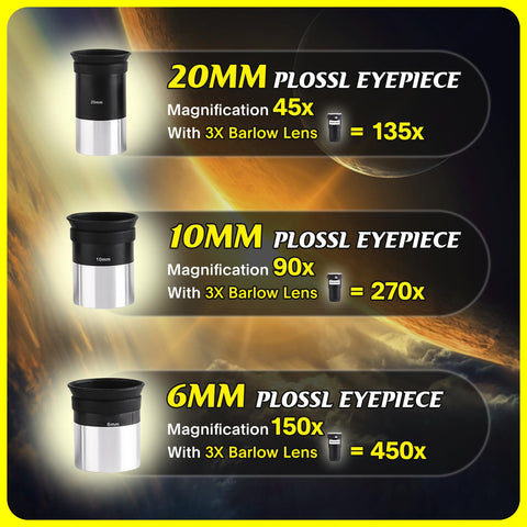 Telescope 90mm Aperture 900mm - High Precision Adjustment Vertisteel Mount Base, Magnification 45-450x, Wireless Remote, Phone Adapter - Ideal for Astronomy Enthusiasts and Beginners (Black)