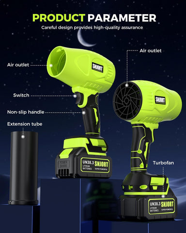 Leaf Blower Cordless with Battery and Charger, 450,000 RPM, Extended Nozzle