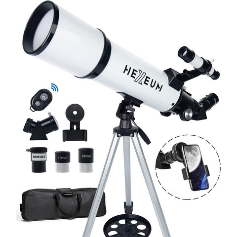 Telescope for Adults & Beginner Astronomers - 80mm Aperture 600mm Fully Multi-Coated High Transmission Coatings with AZ Mount Tripod Phone Adapter, Carrying Bag, Wireless Control.