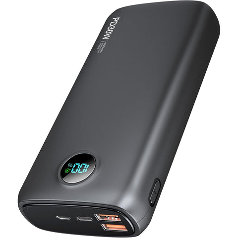 Portable Charger - 40000mAh Power Bank PD 30W and QC 4.0 Fast Charging with Flashlight LED Display 2 USB 1Type-C Outputs for Most Electronic Devices (Carbon Black)