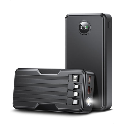 40000mAhPortable Charger 22.5W Fast Charger with 5 Outputs & 2 Inputs LED Display Equipped with Flashlight External Battery Pack for Samsung, Etc
