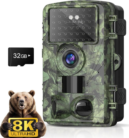 8K 60MP Trail Camera for Wildlife Monitoring