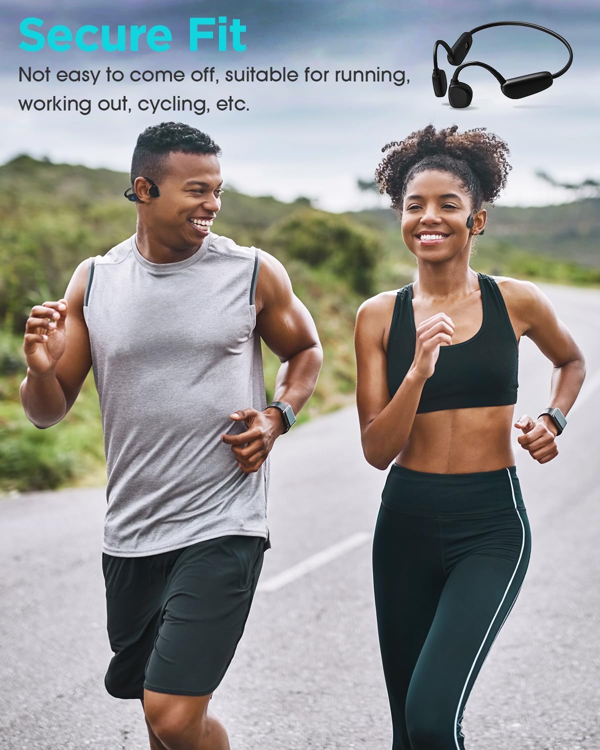 Bone Conduction Headphones for Multiple Sports & Driving