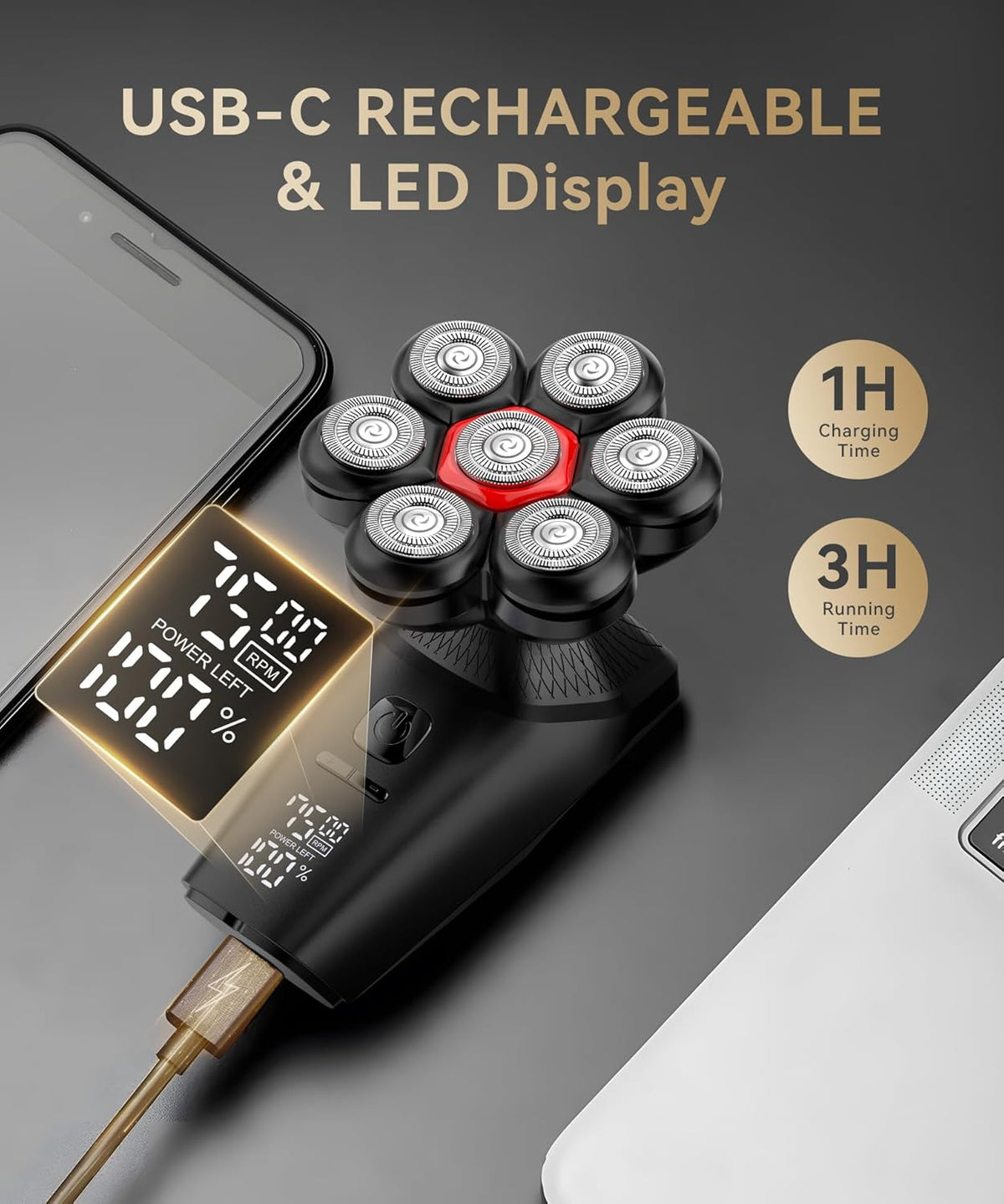 5-in-1 Magnetic Grooming Kit for Bald Men's Head Shavers