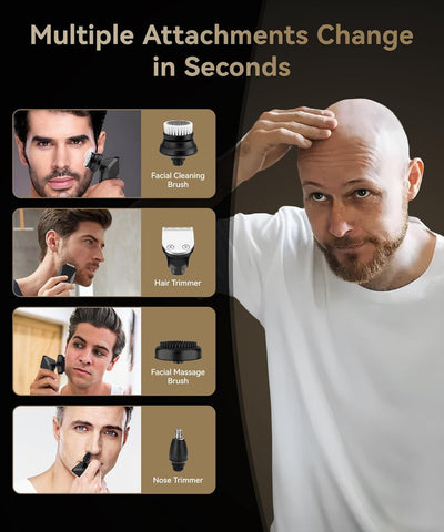 5-in-1 Magnetic Grooming Kit for Bald Men's Head Shavers