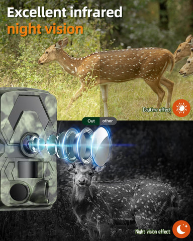 5K 60MP Trail Camera for Wildlife and Home Security