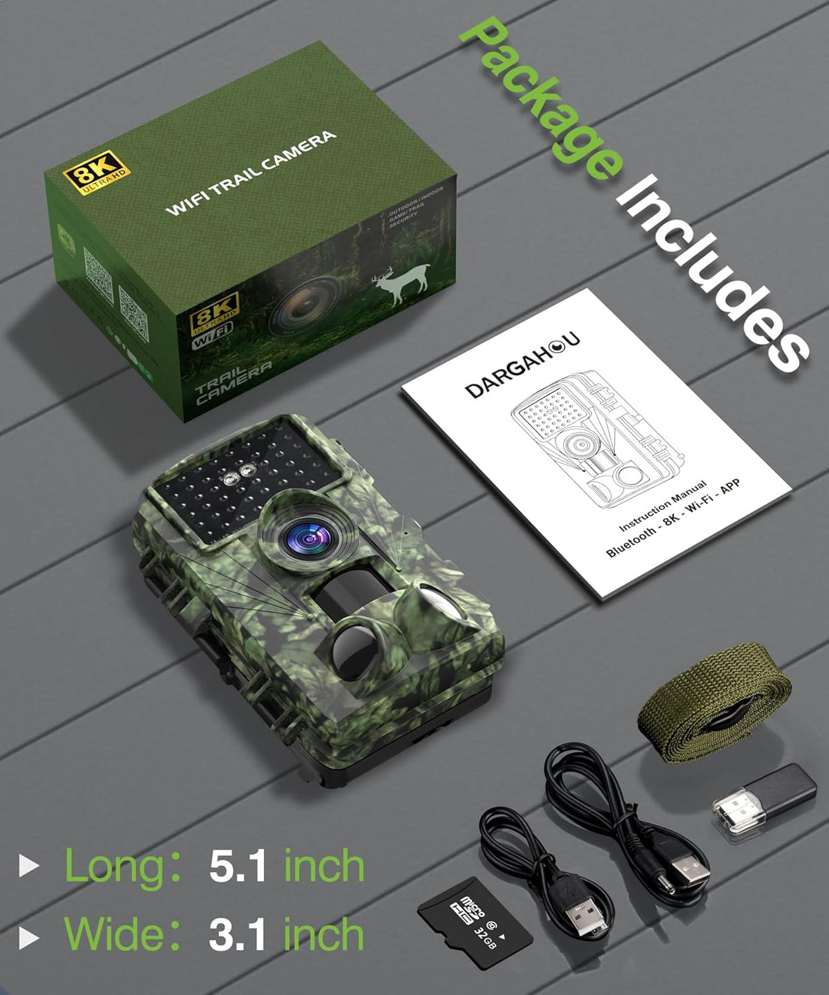 8K 60MP Trail Camera for Wildlife Monitoring