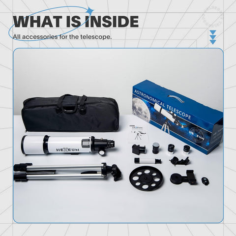 Telescope for Adults & Beginner Astronomers - 80mm Aperture 600mm Fully Multi-Coated High Transmission Coatings with AZ Mount Tripod Phone Adapter, Carrying Bag, Wireless Control.