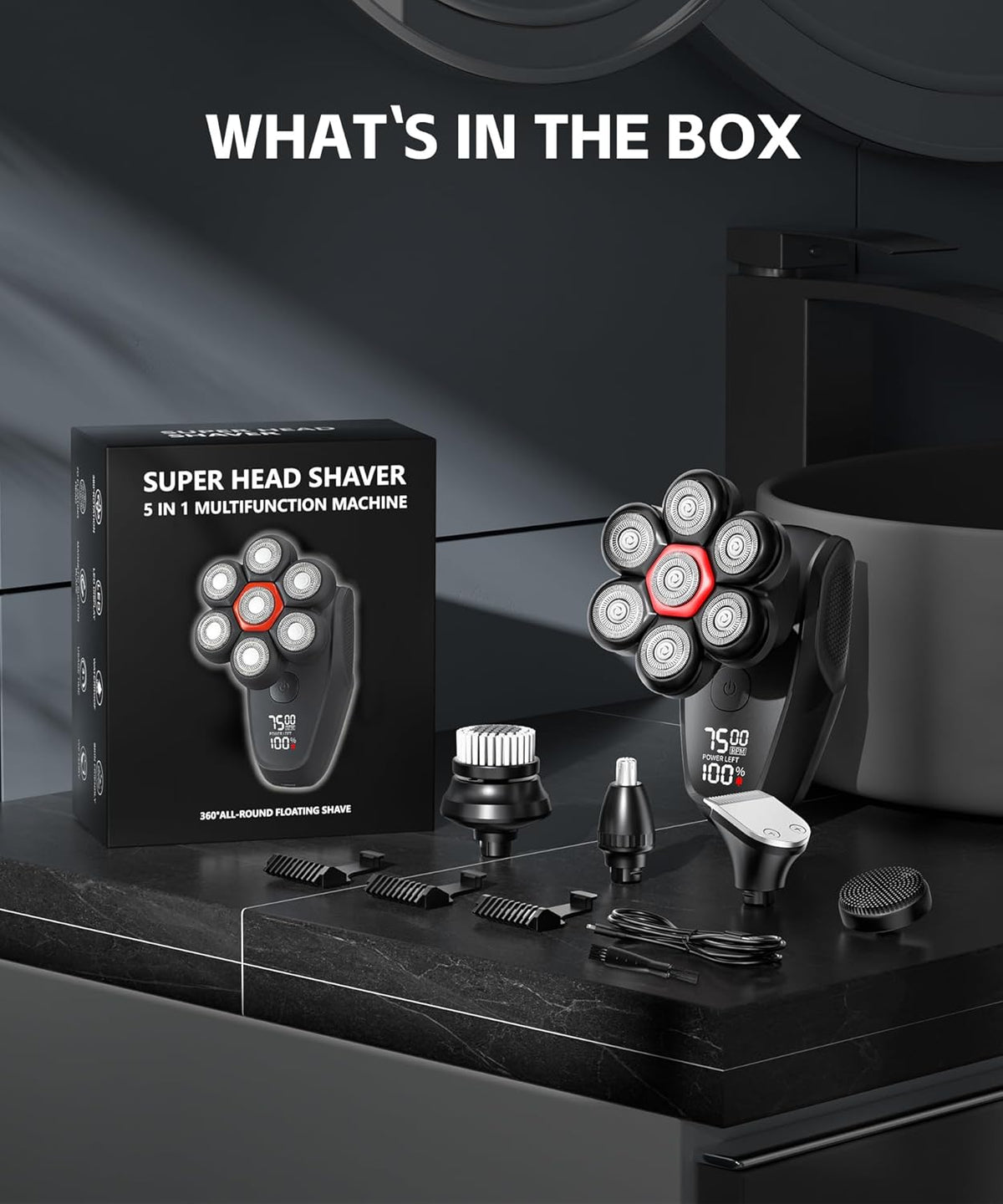 5-in-1 Grooming Kit Head Shavers for Bald Men