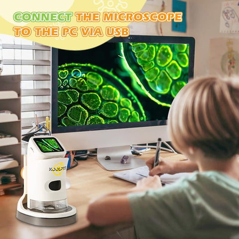 1000X Kids Microscope HD Pocket, 2.1'' LCD Screen Kids Mini Microscope (8-12 years old), Mini Science Microscope Playset, Children's Educational Gift, Includes 32 GB TF Card