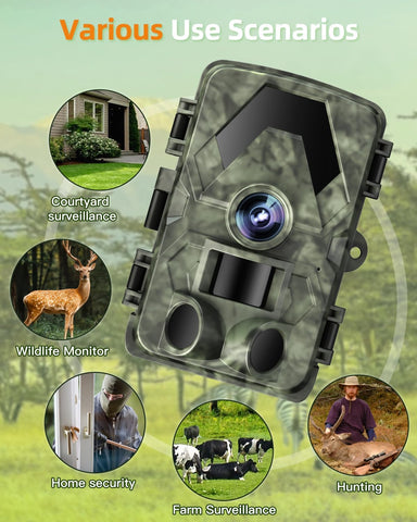 5K 60MP Trail Camera for Wildlife and Home Security