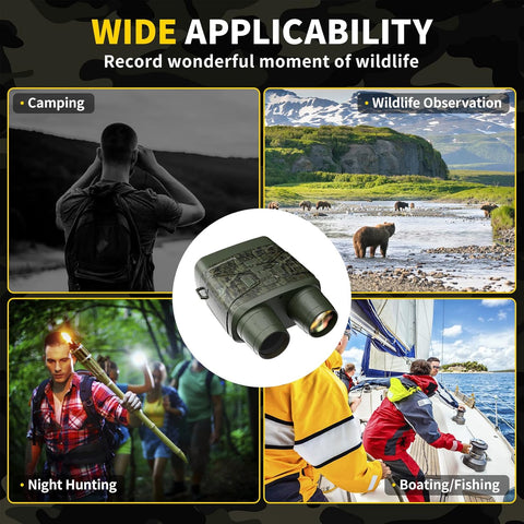 4K Night Vision Binoculars with 5000mAh Rechargeable Battery, 32GB TF, 3'' HD Screen for Camping and Security, Black