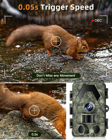 5K 60MP Trail Camera for Wildlife and Home Security