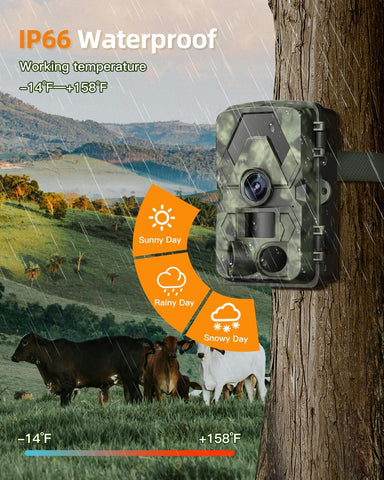 5K 60MP Trail Camera for Wildlife and Home Security