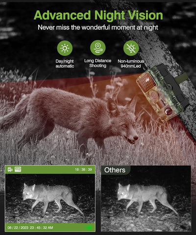 8K 60MP Trail Camera for Wildlife Monitoring