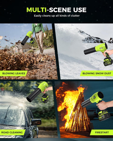 Leaf Blower Cordless with Battery and Charger,500,000 RPM,Extended Nozzle