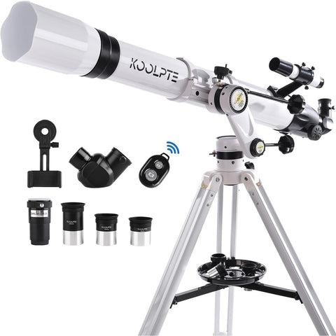 Telescope 90mm Aperture 900mm - High Precision Adjustment Vertisteel Mount Base, Magnification 45-450x, Wireless Remote, Phone Adapter - Ideal for Astronomy Enthusiasts and Beginners (Black)