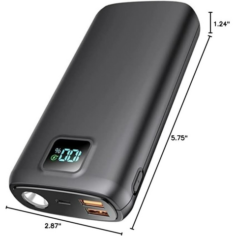 Portable Charger - 40000mAh Power Bank PD 30W and QC 4.0 Fast Charging with Flashlight LED Display 2 USB 1Type-C Outputs for Most Electronic Devices (Carbon Black)