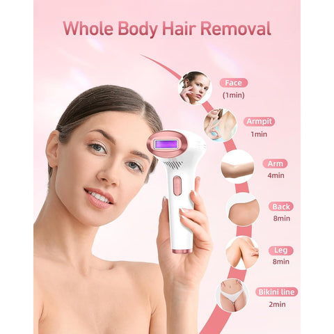 Hair Removal Device, IPL Hair Removal, Laser Hair Removal for Women and Men 999,999 Flashes Permanent for Facial Facial Legs Arms Bikini Line Whole Body Use at-Home(Model: TFDA06S-A)