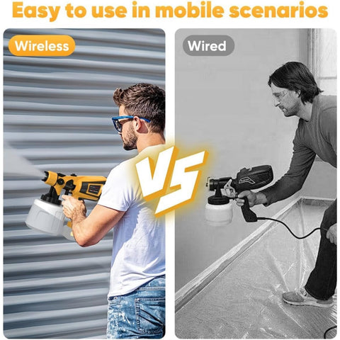 Paint Sprayer Tool High Power Electric Spray Paint Gun Easy to Clean for Furniture Cabinets Fence Walls Door  Gold (Not Include Battery)